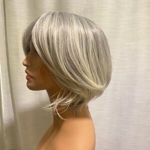 HAIR- WIG- salt and pepper shoulder length.